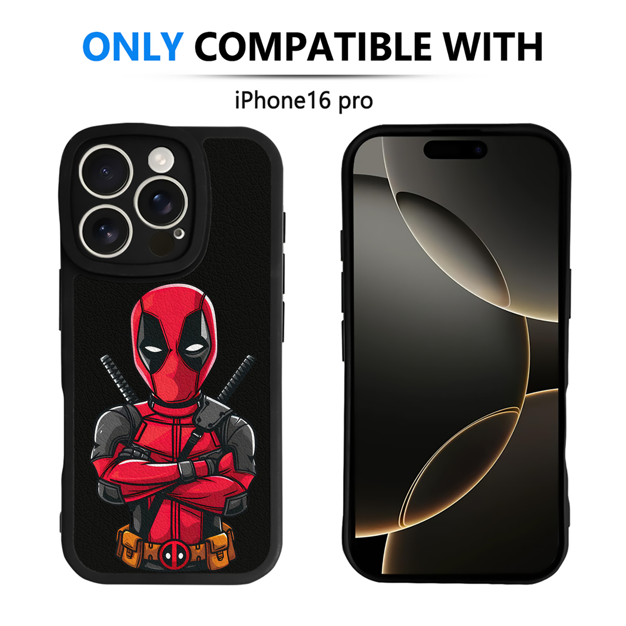 （画像用） Deadpool デッドプール 【iPhone 16シリーズ対応】シリコンスマホケース（レザー調） 材質：シリコン